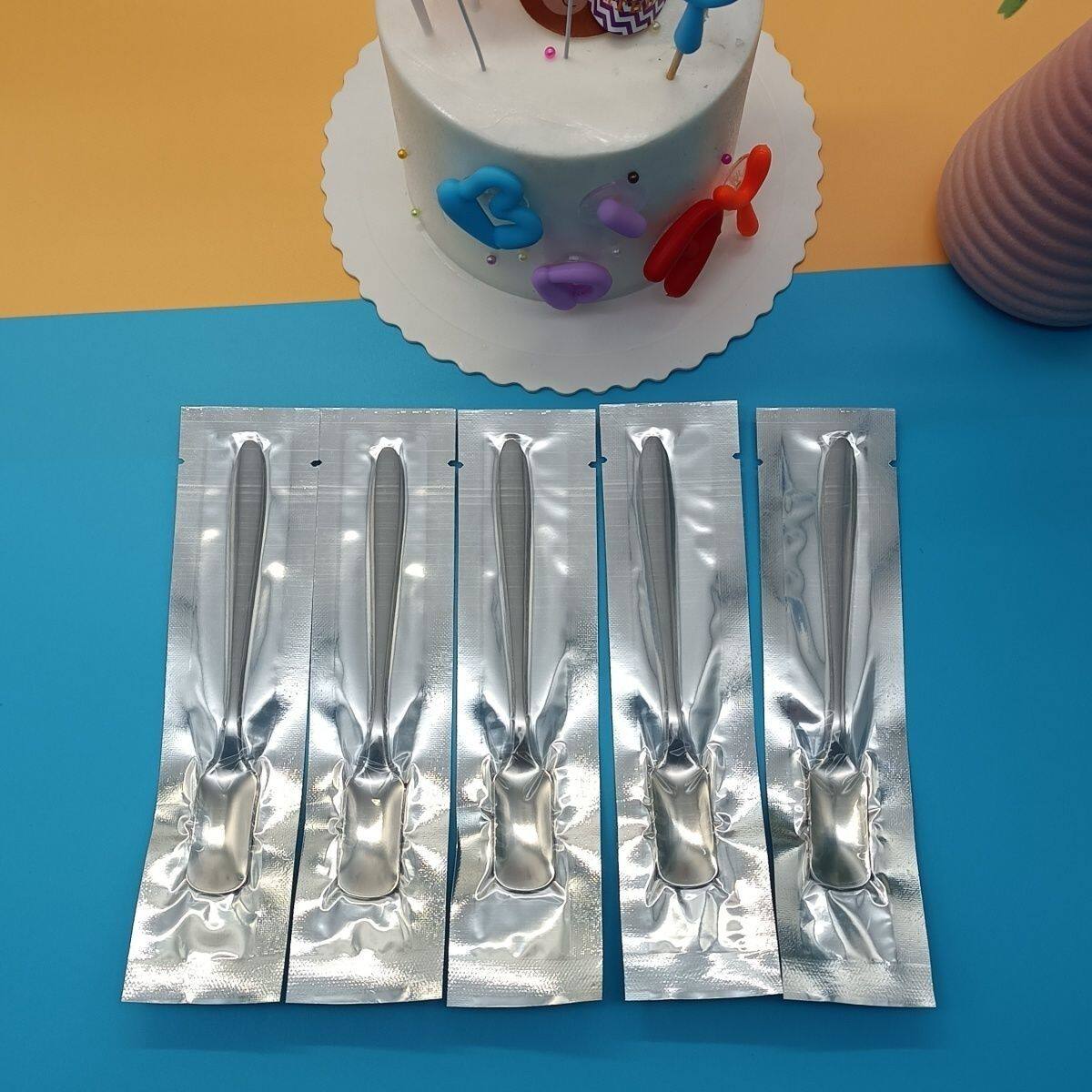 蛋糕餐具一次性蛋糕餐具叉勺独立真空铝箔袋包装不锈钢烘焙