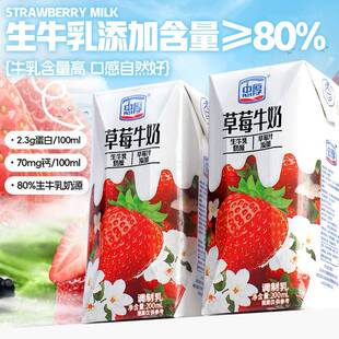忠厚草莓牛奶200ml整箱6盒鲜榨工艺口感清新学生上班族营养早餐奶