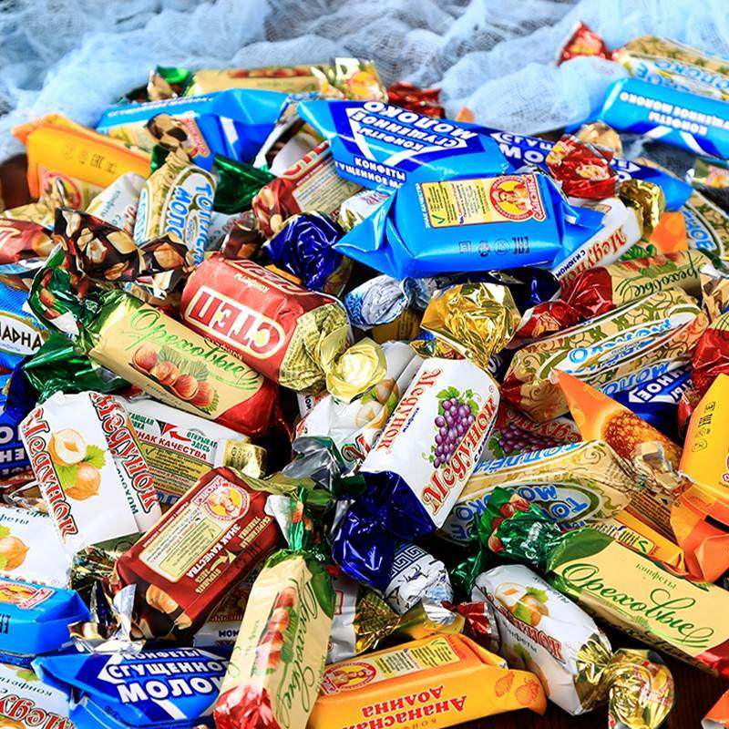 Slavyanka俄罗斯斯拉夫糖果巧克力酸奶威化结婚喜糖奶罐糖