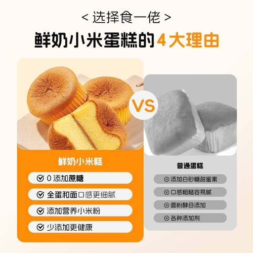 食一佬鲜奶小米糕鲜蛋糕面包早餐营养食品旗舰店BG