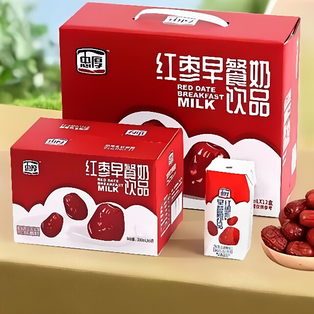 忠厚红枣牛奶整箱200ml*12盒营养健康学生老人早餐奶整箱礼盒装