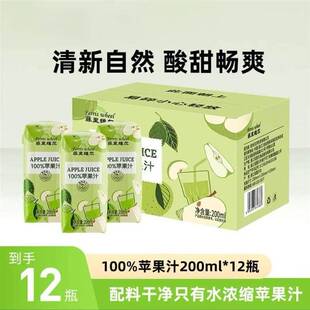 菲里维尔100%苹果汁复原果汁饮料便携箱装清甜爽口夏日解腻饮品