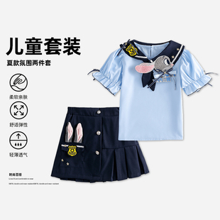 夏季 泡泡袖 甜美公主裙新款 女童学院风JK两件套MZC102