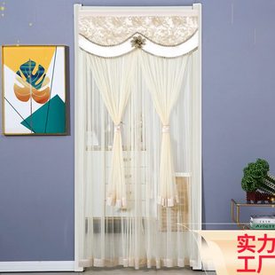 家用纱帘隔断帘纱门帘防蚊魔术贴欧式 帘免打孔帘卧室新款 柜子遮挡