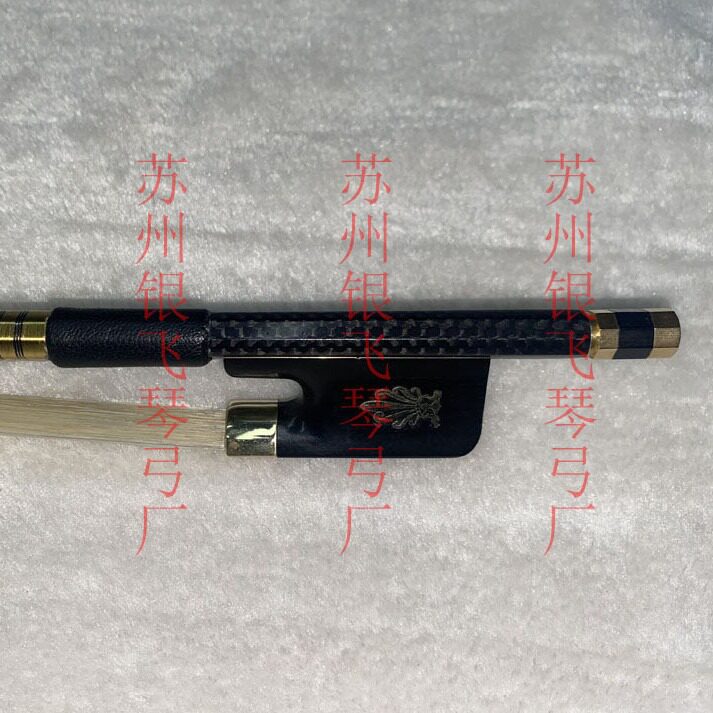 演奏格纹碳纤维大提琴弓白马尾成人儿童小提琴弓4/4金色孔雀尾库