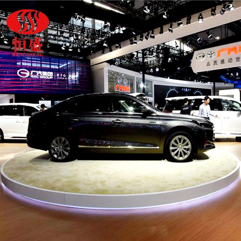 现货汽车转台圆形旋转台展厅旋转展台电动旋转车台车展升降旋转台
