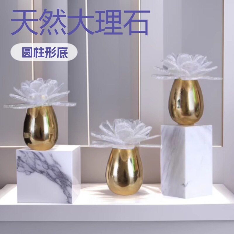 现代简约创意水晶花摆件样板房售楼处桌面玄关茶几书架软装饰品