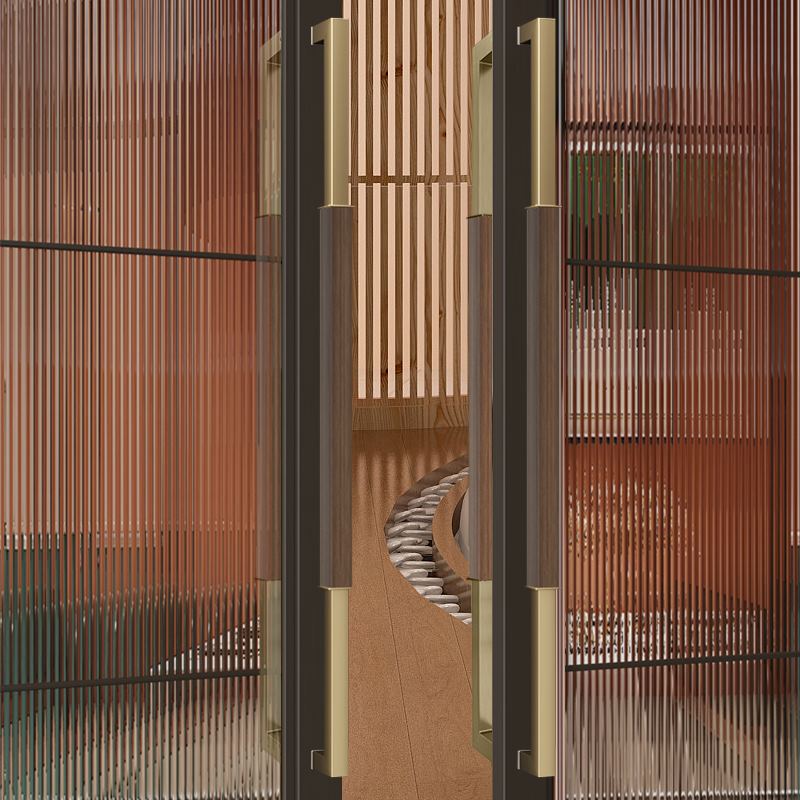 OD59加厚不锈钢玻璃门把手金色大门拉手有框门把手ktv包厢门扶手