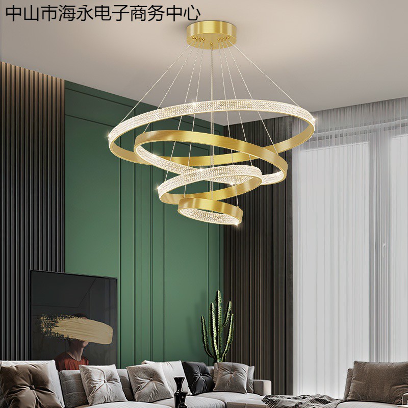 客厅灯北欧简约现代大气别墅创意led餐厅大厅圆环形办公网红吊灯