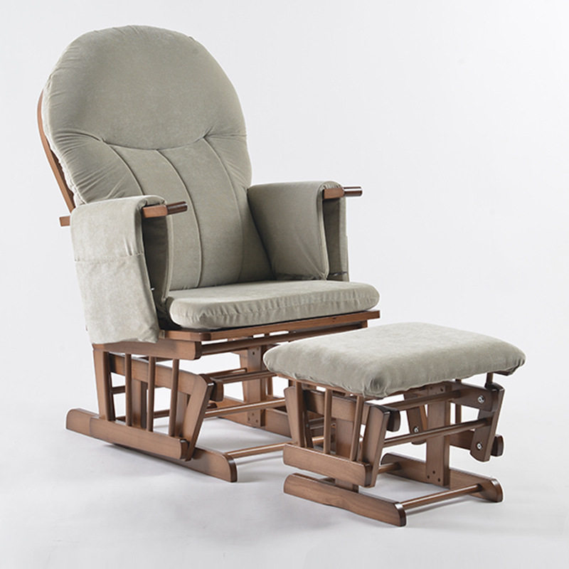 实木带脚踏休闲摇躺椅