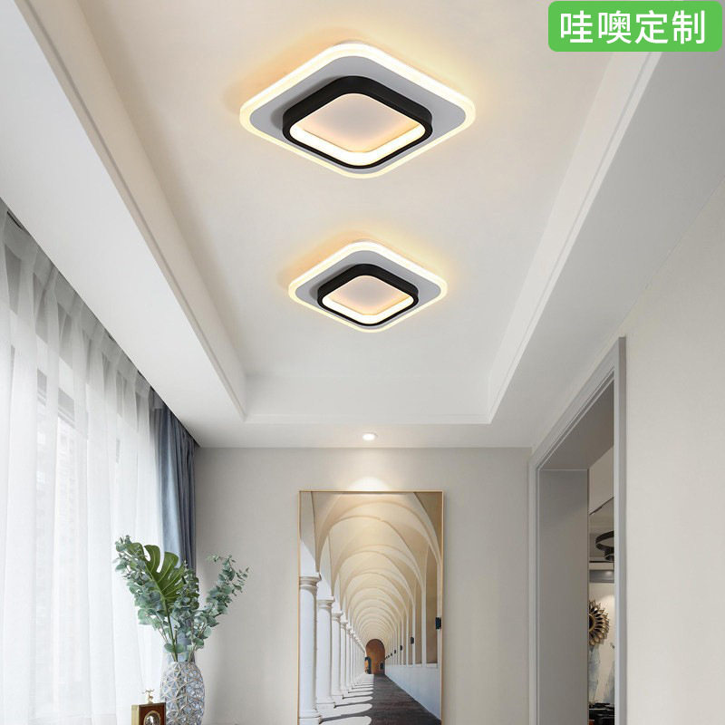 【哇噢】北欧过道led玄关走廊衣帽间吸顶现代创意吊灯阳台走道灯