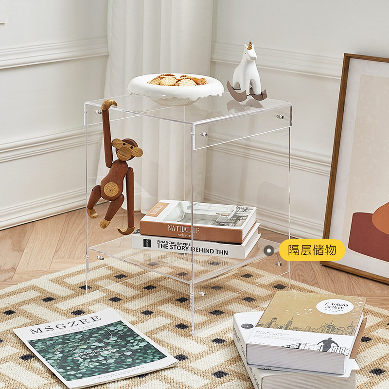 北欧轻奢亚克力茶几现代简约桌子家用透明边几小户型卧室床头角几