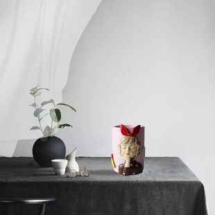 创意风格少女笔筒大容量简约个性书桌室内摆件