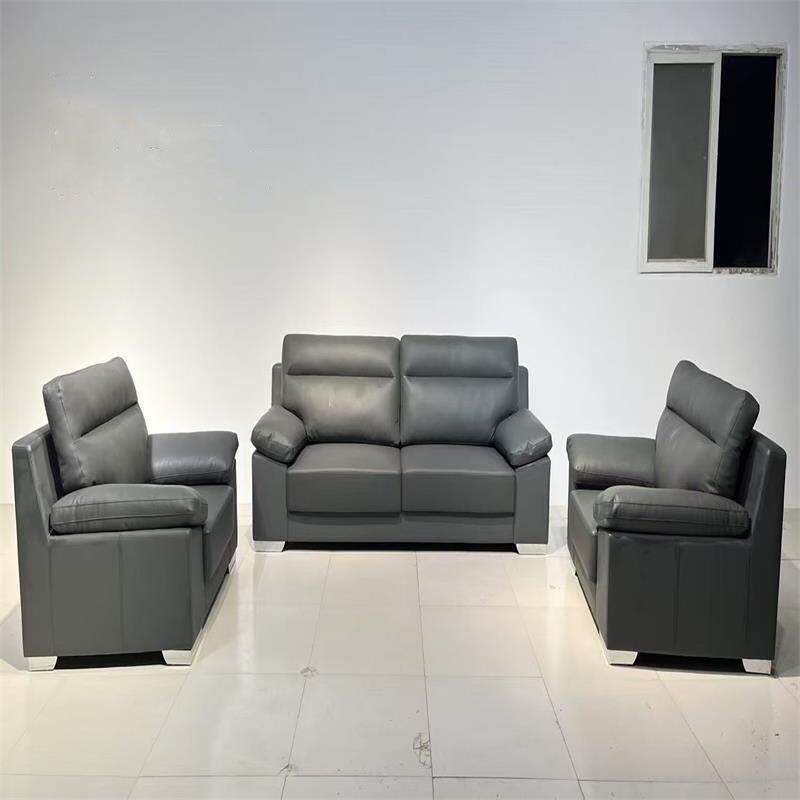 现代简约办公沙发茶几组合宾馆酒店小户型皮艺接待会客三人沙发