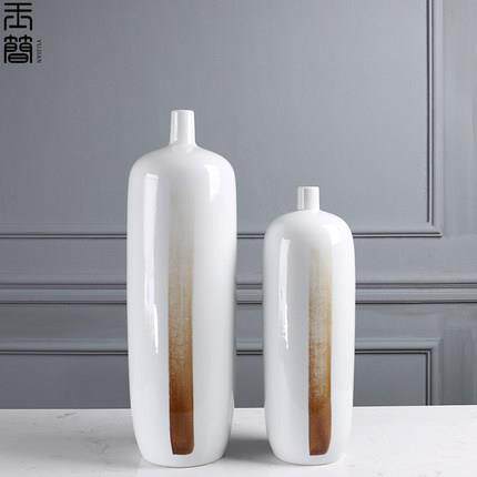 新中式干花大号陶瓷花瓶摆件客厅落地大花瓶样板房酒店售楼处摆设