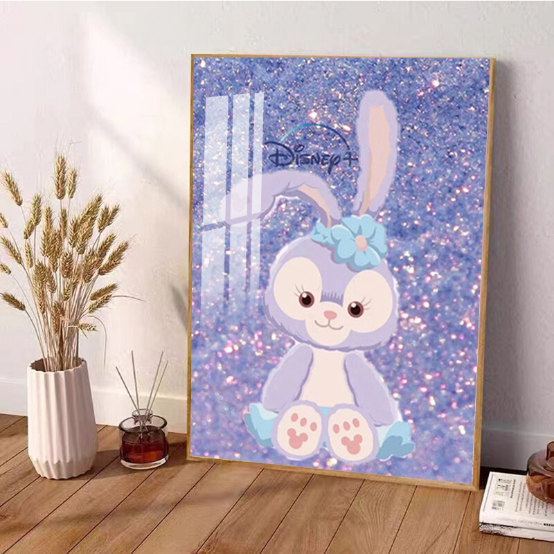 星黛露钻石画满钻卧室贴钻十字绣2022新款儿童卡通兔子钻石绣带框