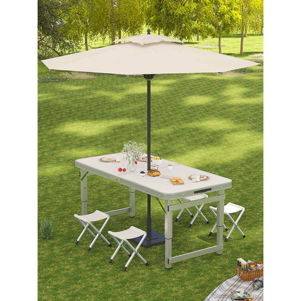 折叠桌子户外摆摊小桌子可折叠便携铝合金露营野外餐桌椅促销桌子