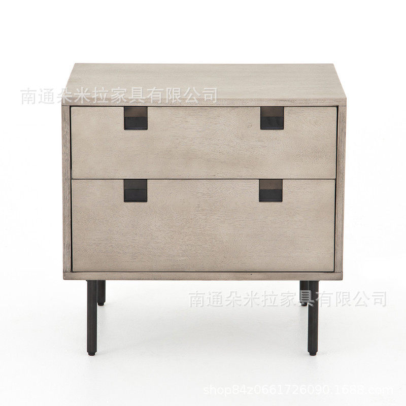 RH美式实木床头柜设计师设计高端奢华床头柜简约储物柜