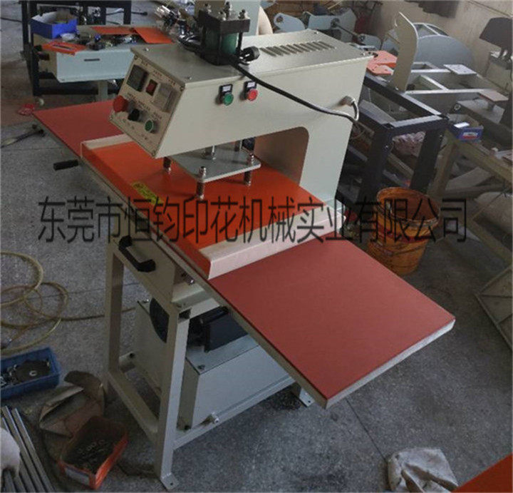 东莞工厂液压下滑衣服烫机双工位升华转印机服装裁片烫画机