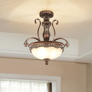 美式 吊灯大气过道走廊灯复古树脂房间铁艺吊灯 吊灯欧式