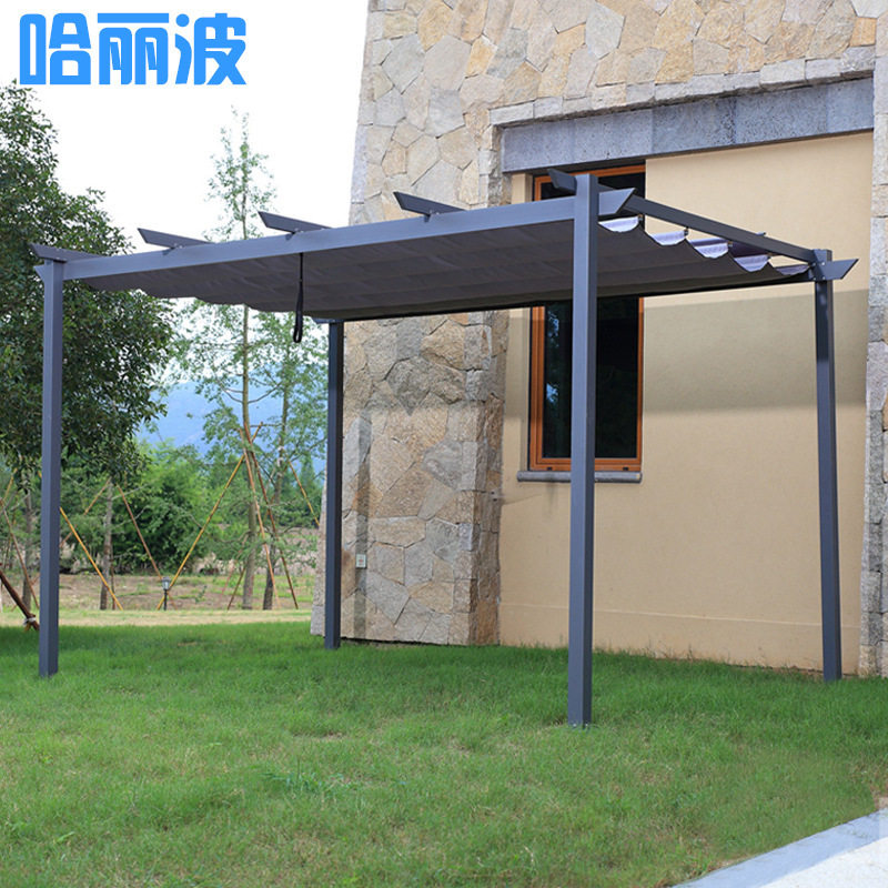 户外凉亭葡萄架铝合金遮阳棚室外休闲帐篷防雨花园庭院爬藤葡萄架