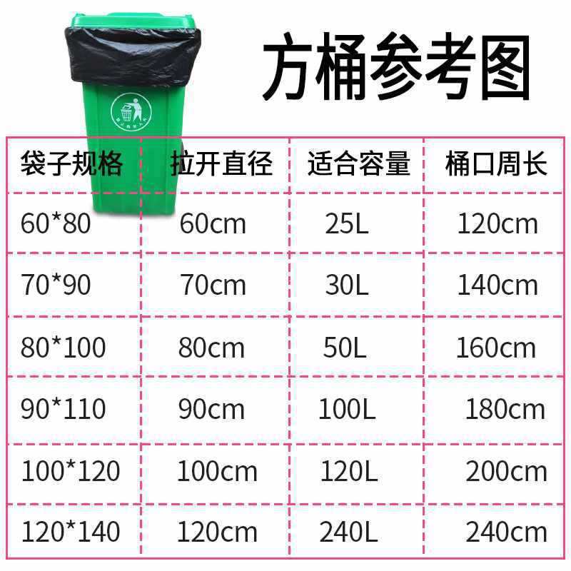 大桶垃圾袋超厚大号平口加厚黑色酒店商用塑料袋特大特厚家用大码