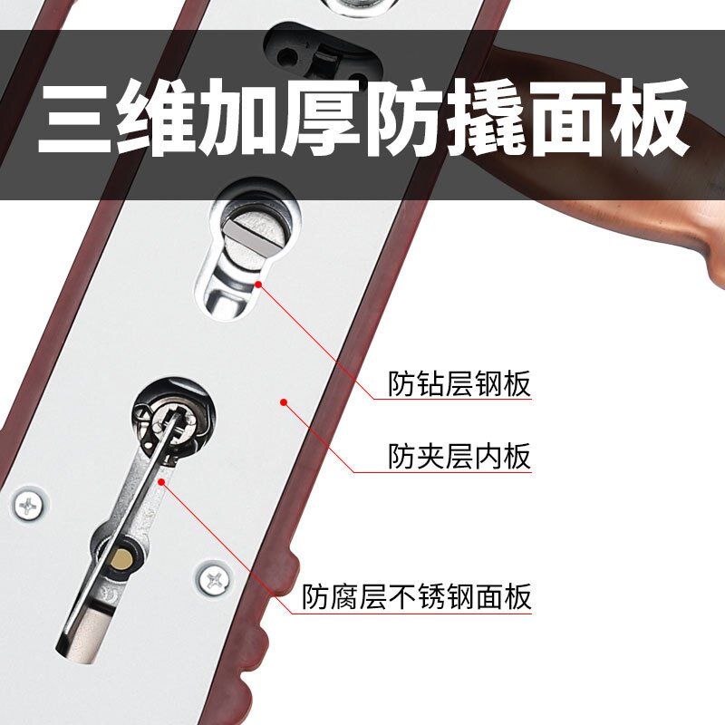 古典别墅防盗门锁双拉门双开大门锁单开对开门欧式不锈钢实木门