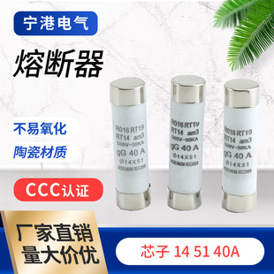 宁港现货供应陶瓷材质光伏保险管丝管14/40/51A熔芯熔断器