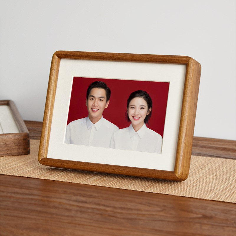 实木榫卯相框照67810寸A4A3纪念结婚相片樱桃榉木橡木摆台新中式