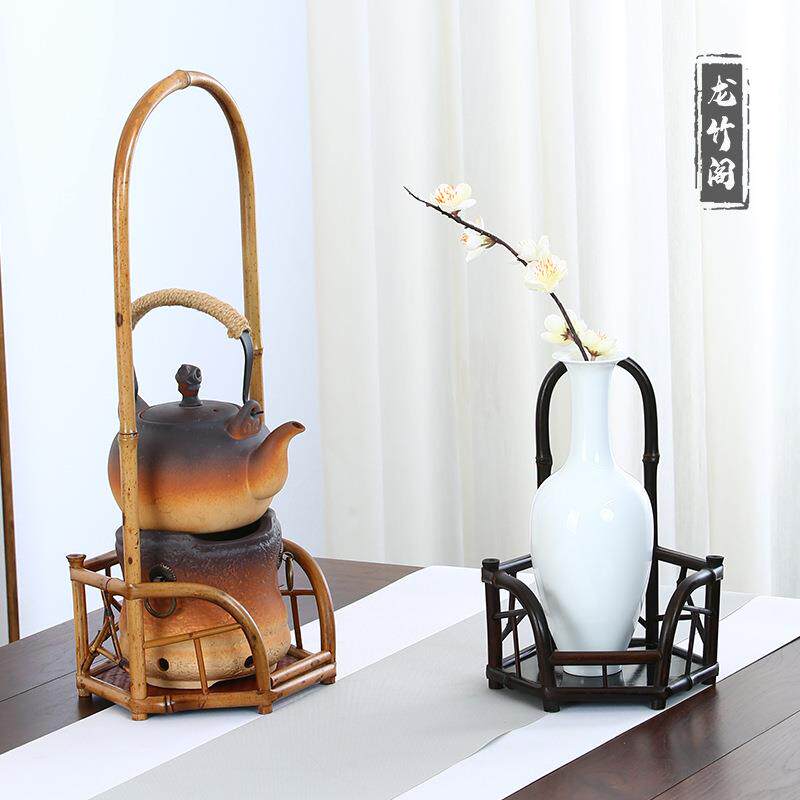 凉炉架茶棚复古花器架竹架子置物架茶炭炉架茶道用具炉台风炉底座
