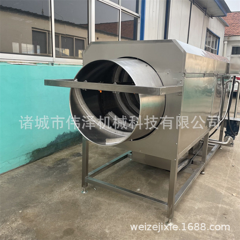 栗子去泥毛刷清洗机 喷淋滚筒清洗机 带毛刷滚筒清洗机 效果好