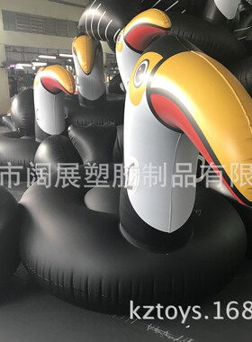 现货PVC充气250CM巨嘴鸟充气大黑鸟大嘴鸟大嘴鸭座骑浮排