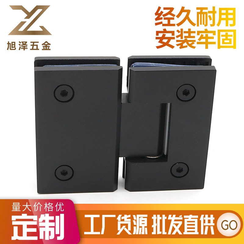 304精铸不锈钢180度方形浴室夹合页无框浴室夹玻璃铰链淋浴房配件