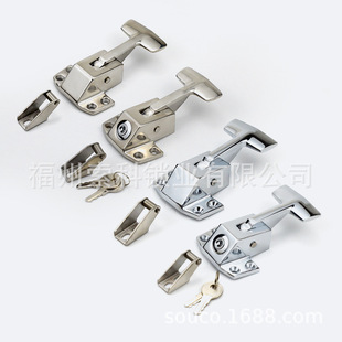 不锈钢带锁芯把手锁侧门烤箱把手试验箱304不锈钢烘箱门锁柜子