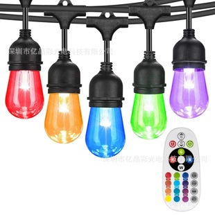 欧 S14灯丝灯泡灯带 饰彩色灯英 220v现货室内外装 美插头 110v