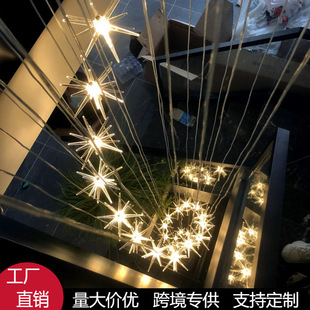 流星雨吊灯酒店大堂现代简约网红灯复式楼梯间别墅客厅艺术灯饰