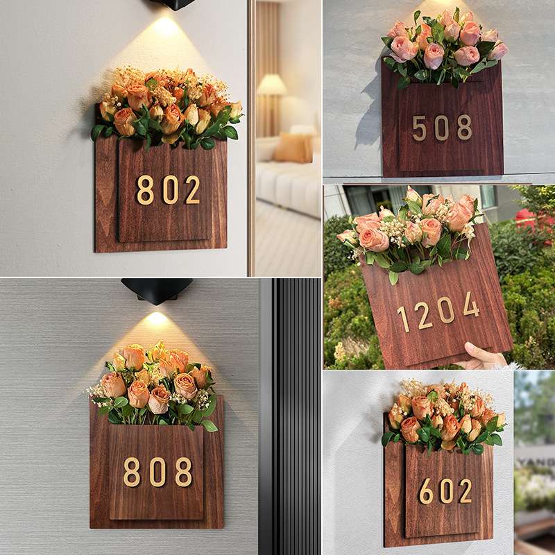 门牌号码牌高级感家用发光入户门牌号温馨创意回家仪式感房号牌