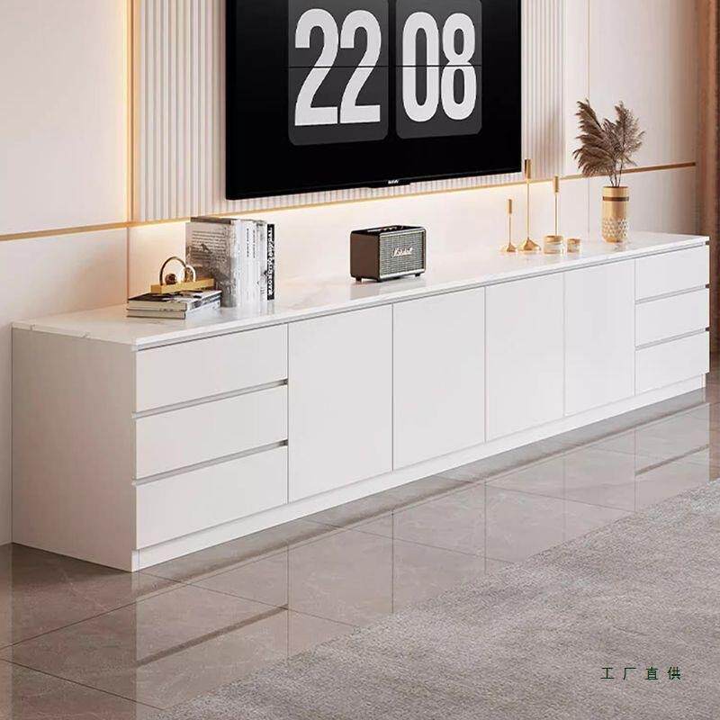 实木电视柜岩板茶几组合2026新款客厅家用靠墙落地一体收纳储物柜