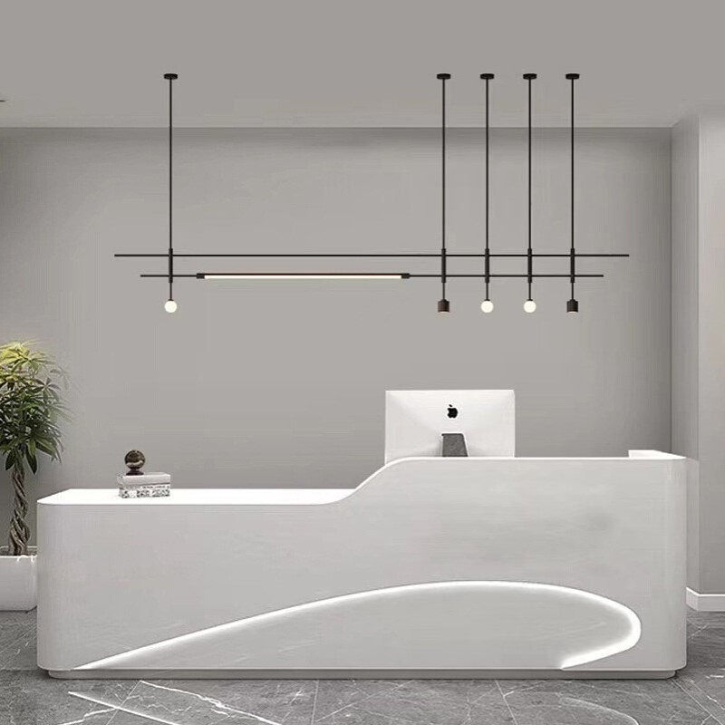 现代简约餐厅吧台长条一字吊灯 设计师个性客厅办公室装饰led灯具
