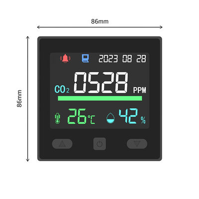 新款嵌入式墙体86线盒专用液晶屏CO2/PM2.5/PM10温湿度空气检测仪