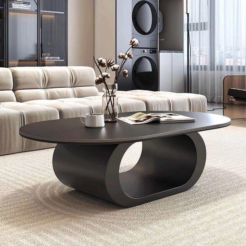 极简新款岩板茶几小户型客厅家用简约现代组合轻奢椭圆形茶桌