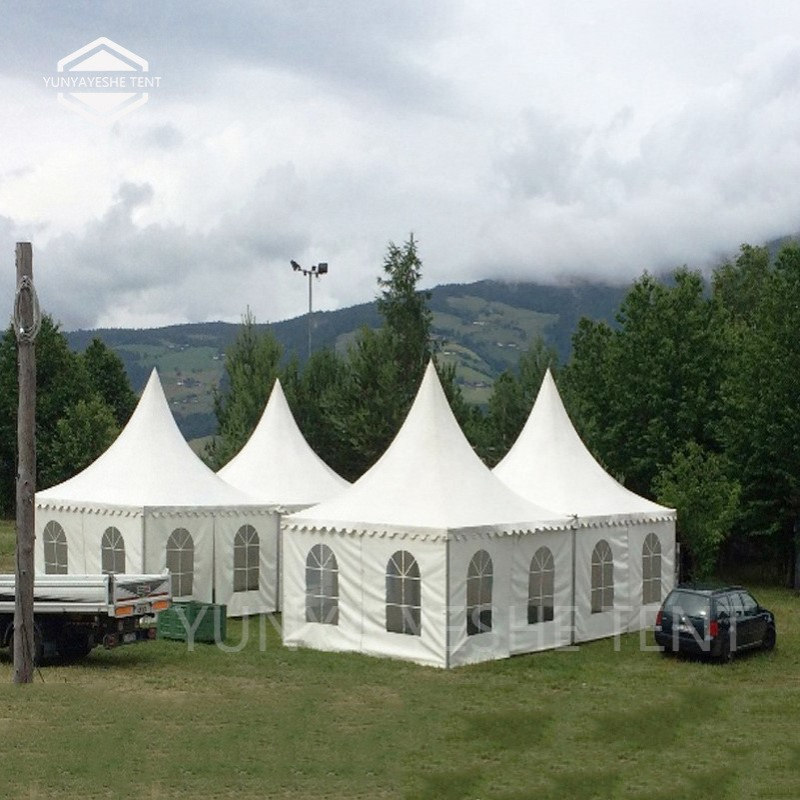 厂家出售4x4米铝合金尖顶帐篷 美食节摊位展会一条街锥顶PVC篷房