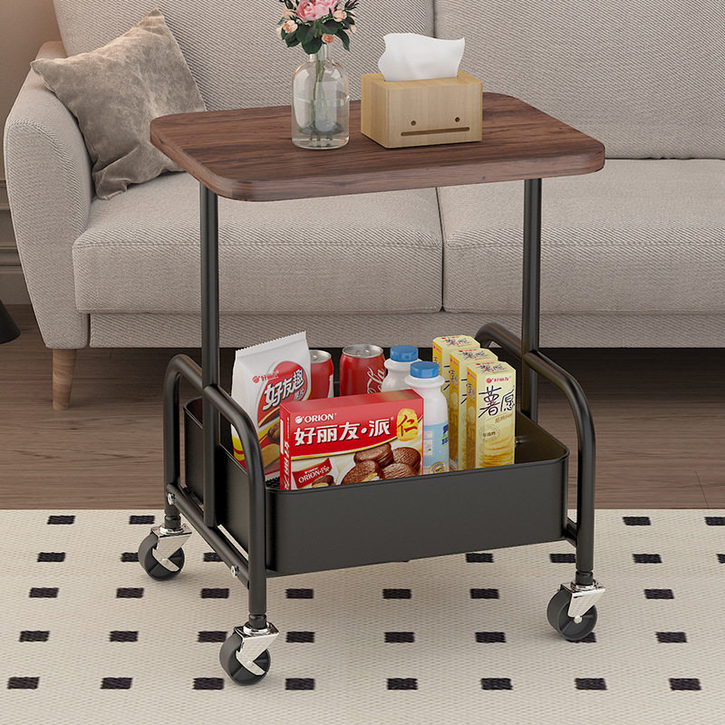 置物架小推车复古可移动多功能茶几床边创意置物架轻奢高级收纳架