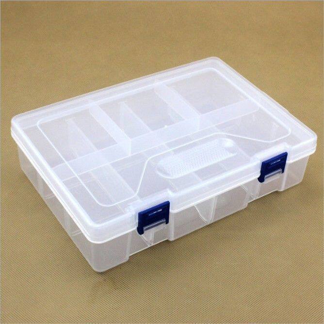 双层8格透明塑料盒 两层八格可拆分零件首饰工具收纳盒
