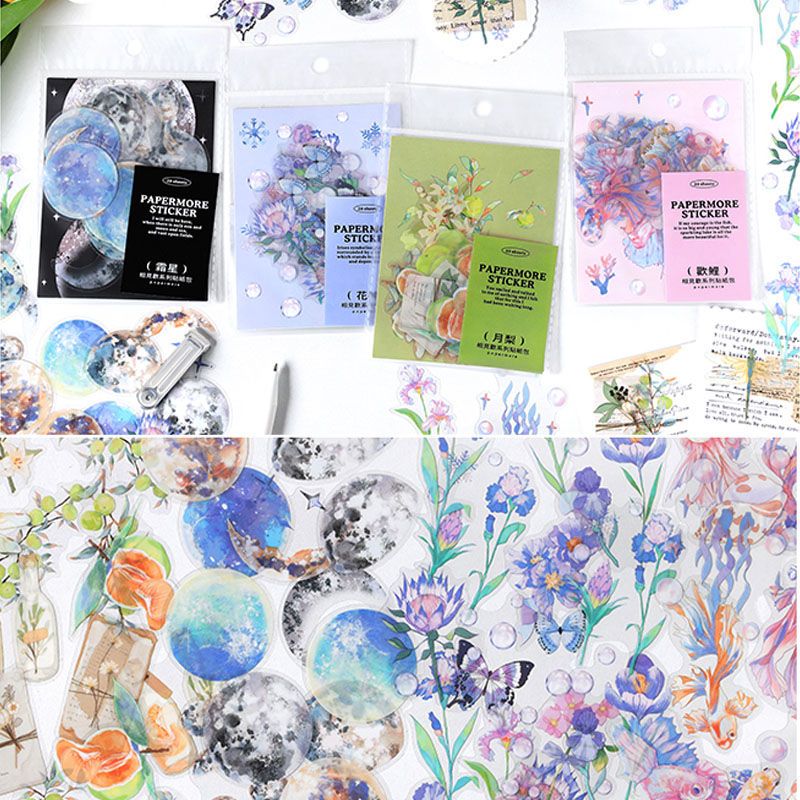 日系樱花创意透明贴纸防水耐热自粘可爱DIY日记保温水杯装饰贴