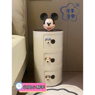 bedside bedroom cabinet Circular table storage multiple