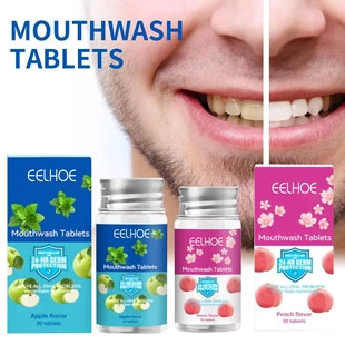 Clean Breath Stains Fresh Teeth Tablets Mouthwash Bad
