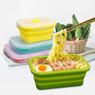 350-1200ml Silicone Collapsible Lunch Box Food Storage Conta