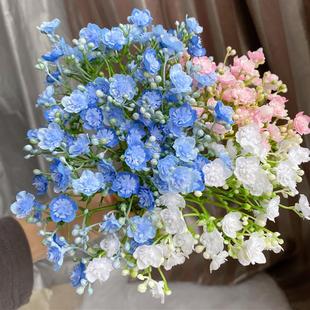 artificial 42Heads Flowe white small blue bundle Babysbreath