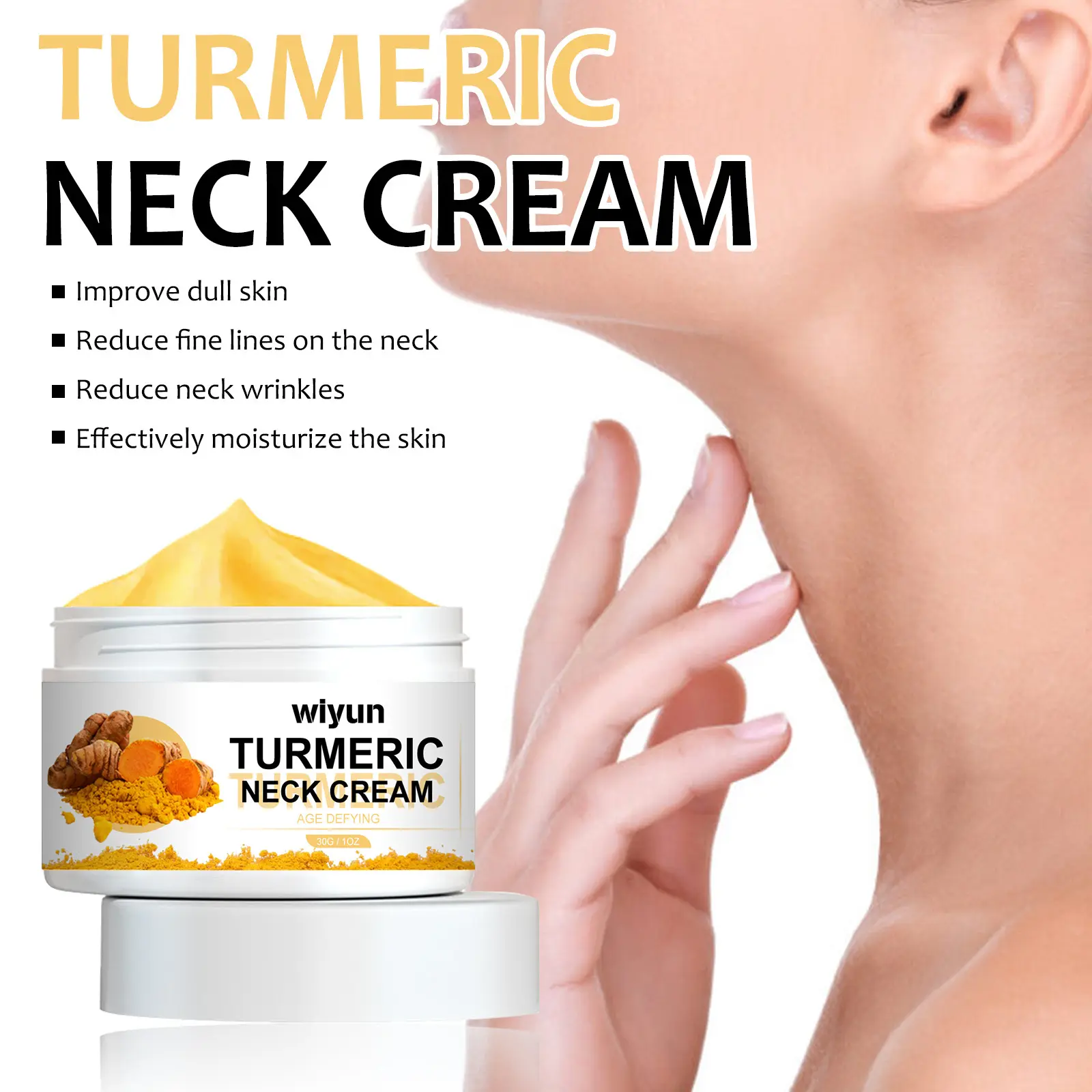 Turmeric Neck Firming Cream Lightens Neck Lines Firms and Gl